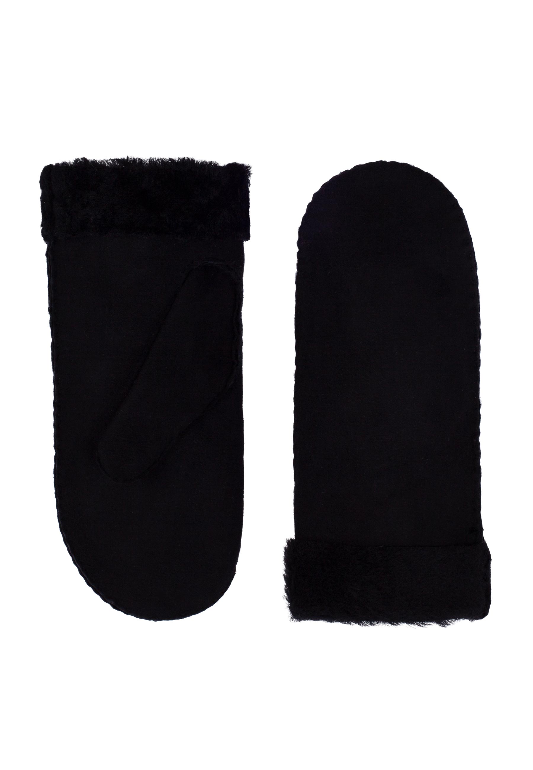 Kessler GRIT Fäustlinge Damen dark schwarz Merino Lammfell