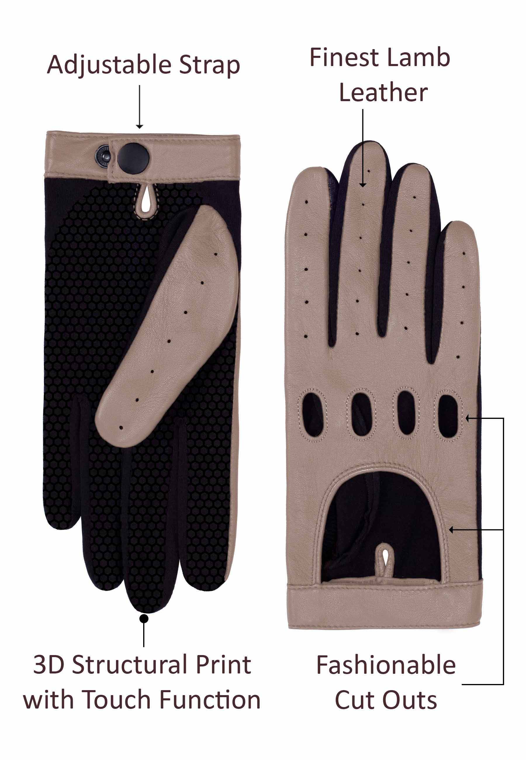 Kessler Mia Drivers Glove Lederhandschuh Damen mink Leder Kessler Mia Drivers Glove Lederhandschuh Damen mink Leder