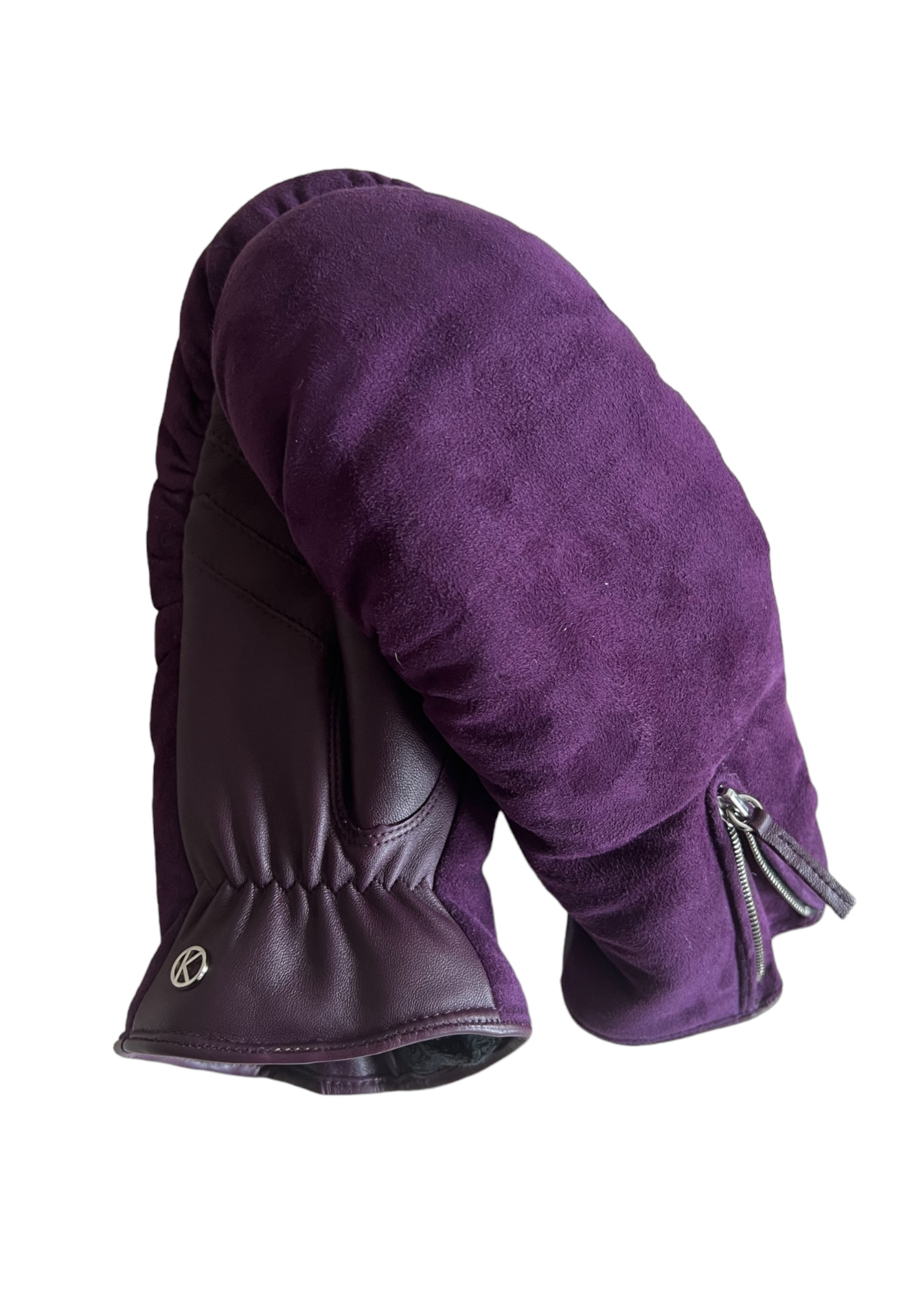 Kessler ALMA Fäustling Damen deep purple Leder Plüsch