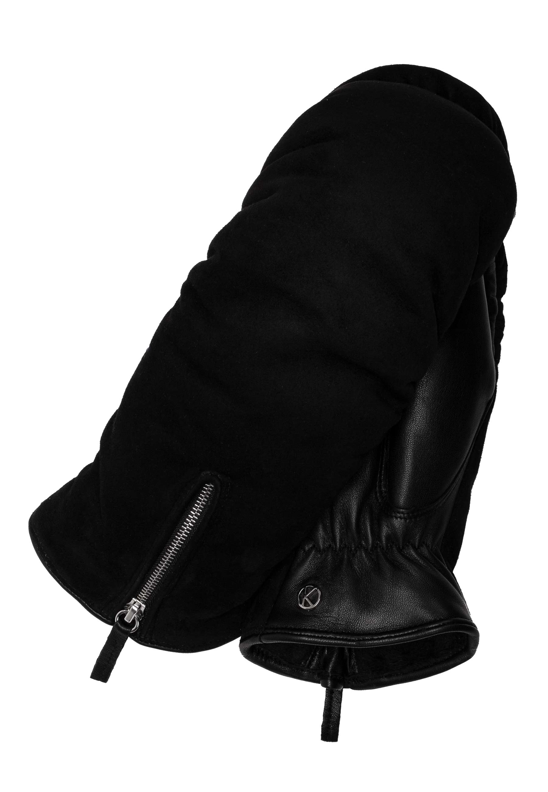 Kessler ALMA Fäustling Damen schwarz Leder Plüsch