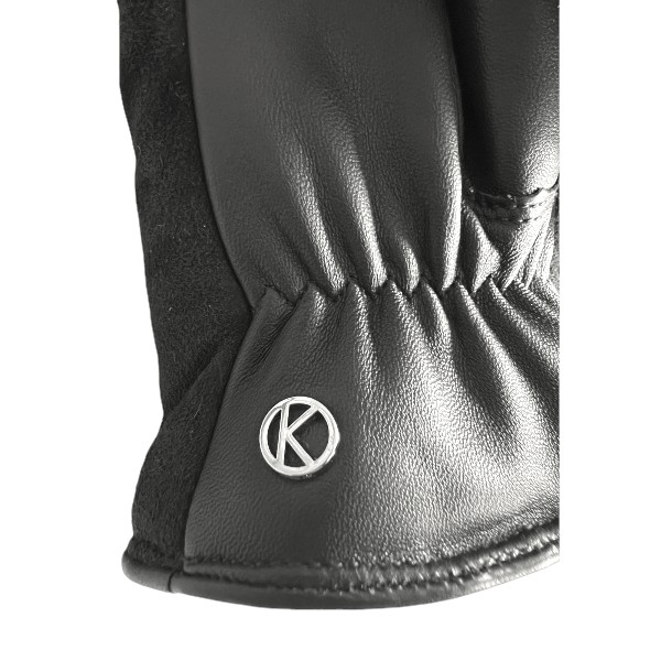 Kessler ALMA Fäustling Damen schwarz Leder Plüsch