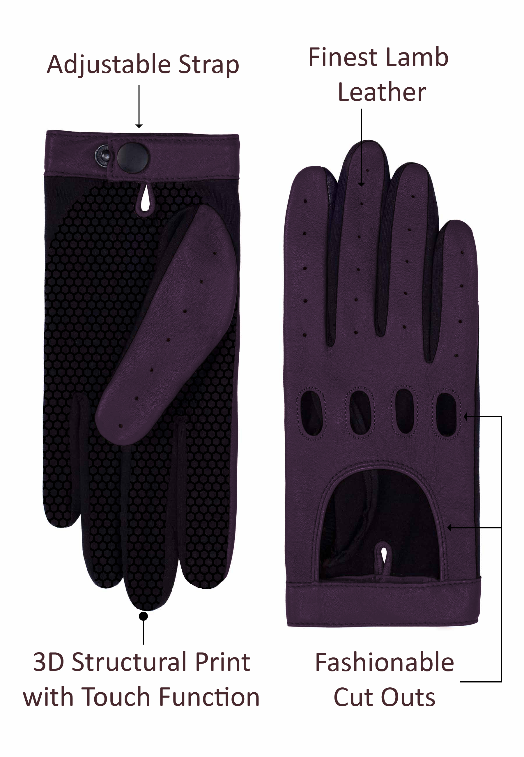 Kessler Mia Drivers Glove Lederhandschuh Damen deep purple Leder Kessler Mia Drivers Glove Lederhandschuh Damen deep purple Leder
